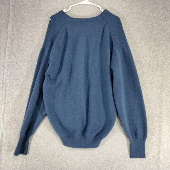 The Scotch House Sweater Mens Sz 46 100% Lambswool Blue V-Neck Pullover Scotland - Picture 8 of 11